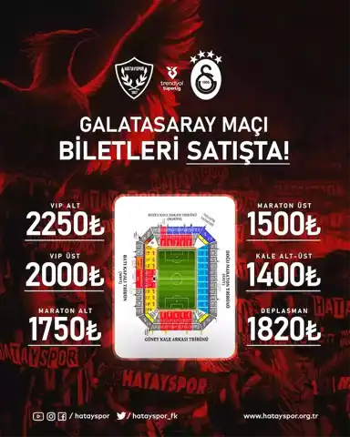 Hatayspor-Galatasaray Maçına Bilet Fiyatları Belli Oldu!